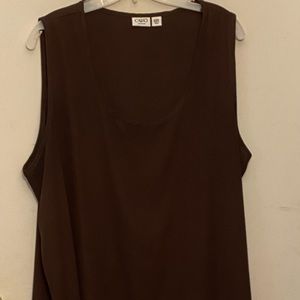 Slinky solid Brown flowey Tunic by Cato